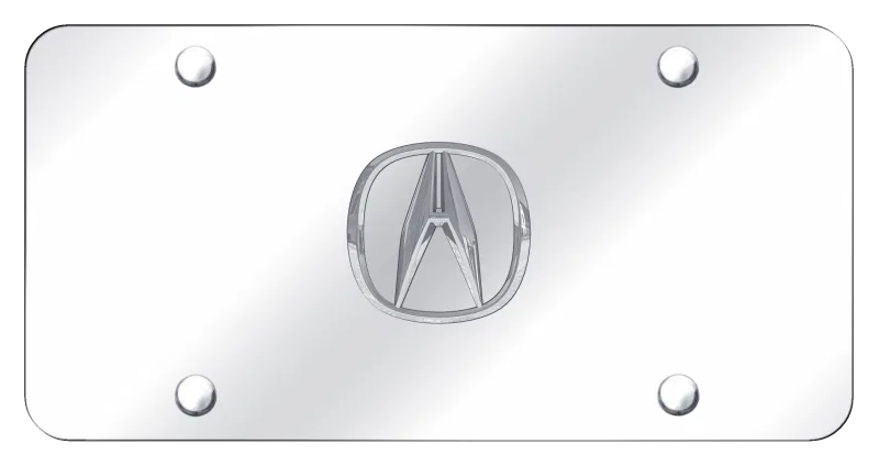 ACU.P.CC – AUTO GOLD License Plate, Chrome Acura Logo Chrome Plate Stainless Steel